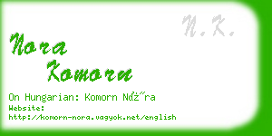 nora komorn business card